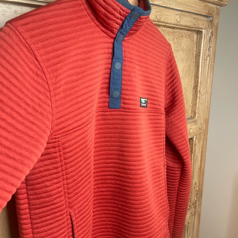 LL Bean Ribbed Pullover Jacket - Picture 3 of 5